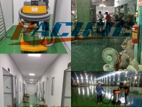 VỆ SINH – BẢO DƯỠNG SÀN EPOXY NHÀ XƯỞNG BẰNG MÁY HÚT BỤI CÔNG NGHIỆP